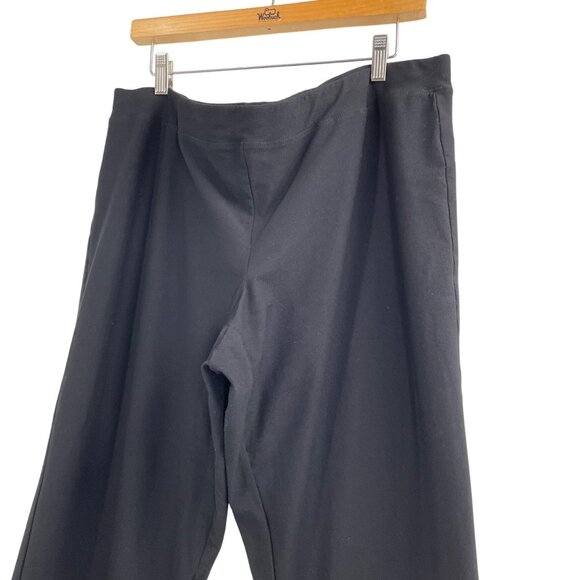 Eileen Fisher Black Pull On Washable Crepe Pants Elastic Waist Womens Plus 2X - Picture 2 of 8